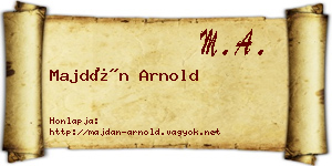 Majdán Arnold névjegykártya