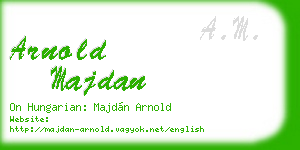 arnold majdan business card